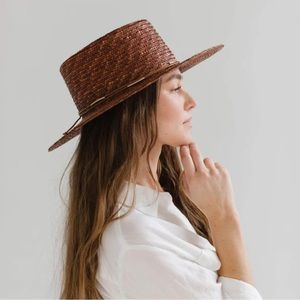 Gigi pip Straw copper hat! (Pretty woman aesthetic)